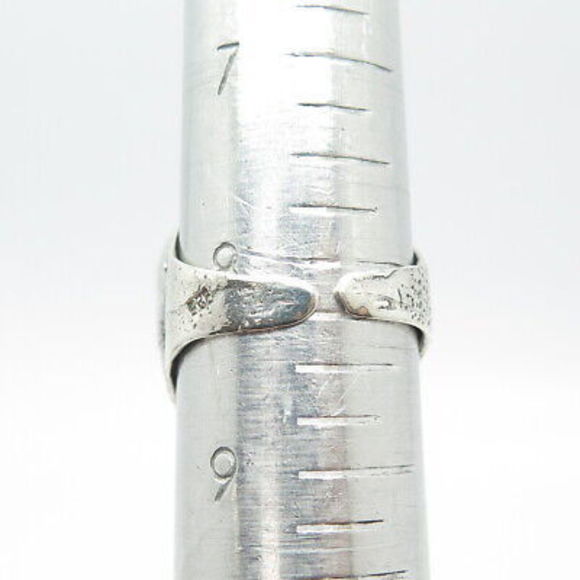 925 Sterling Silver Vintage Real Agate Gem Adjustable Ring Size 7-9 - Picture 8 of 8